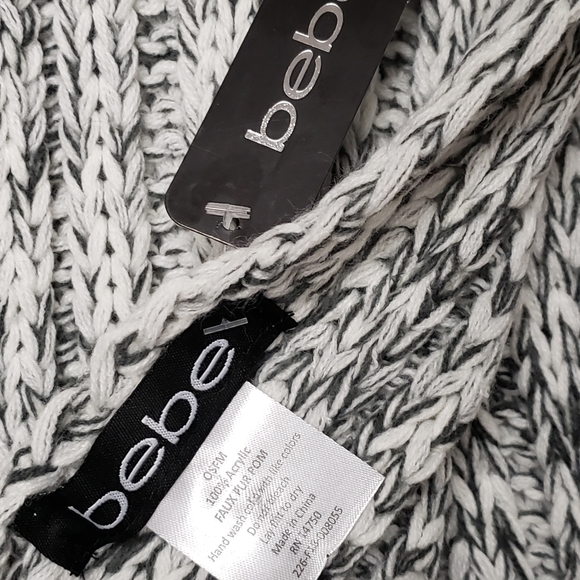 🆕️ NWT BeBe Cable Knit Scarf🧣with Pom Poms☃️ - Picture 9 of 9